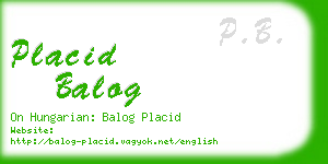 placid balog business card